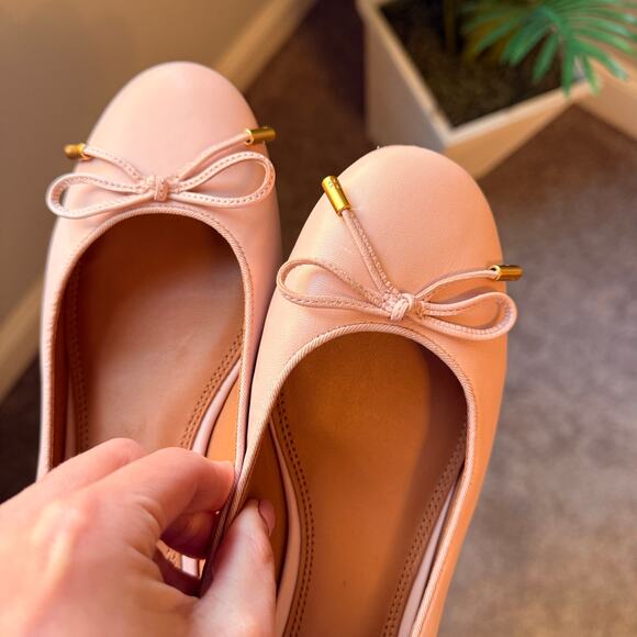 Tory Burch Women's Pink Ballet Block Heel with bow Size 6.5 - Picture 3 of 6